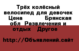 Трёх колёсный велосипед для девочек › Цена ­ 1 500 - Брянская обл. Развлечения и отдых » Другое   